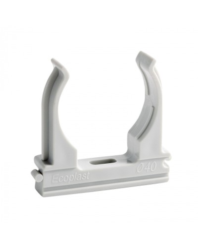 CF40G Держатель (клипса), без галогена, для труб D40мм (10шт) Экопласт (41740-10HF) в Королеве Держатели, клипсы, скобы Pintop.ru