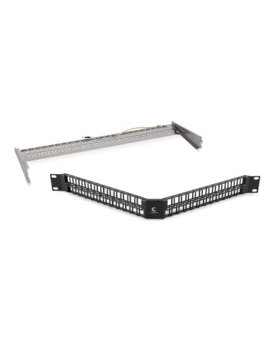 Угловая модульная патч-панель 19, 48 портов, 1U Cabeus (PLBHD-48-CON-SH) в Королеве Патч панель Pintop.ru