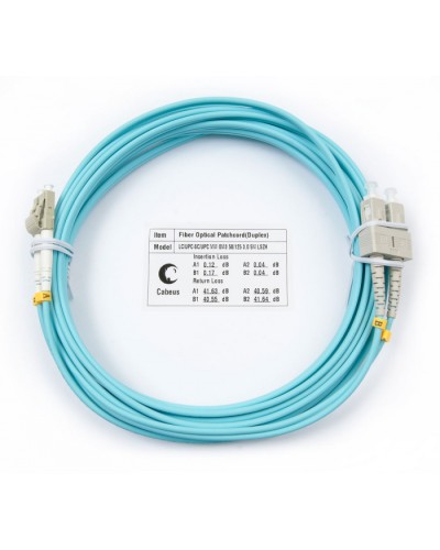 Шнур оптический duplex LC-SC 50/125 mm OM3 5м LSZH Cabeus FOP-50-LC-SC-5m в Королеве Патч-корды и пигтейлы Pintop.ru