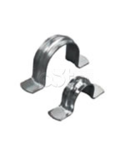 Скоба оцинкованная двухлапковая без монтажного отверстия, для трубы D63мм (1уп = 50шт) Экопласт (43661) в Королеве Держатели, клипсы, скобы Pintop.ru