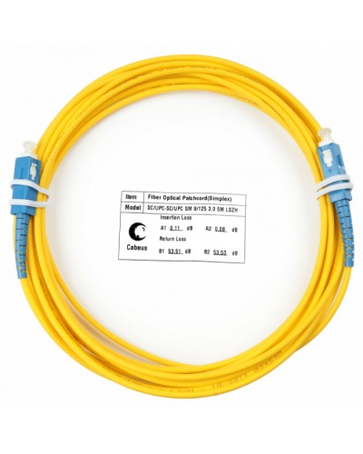 Шнур оптический simplex SC-SC 9/125 sm 7м LSZH Cabeus FOP(s)-9-SC-SC-7m в Королеве Патч-корды оптические Pintop.ru