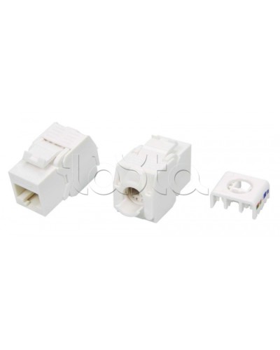 Вставка Keystone Jack RJ-45(8P8C) Hyperline KJ8-8P8C-C5e-180-TLS-WH в Королеве Модули Keystone Pintop.ru
