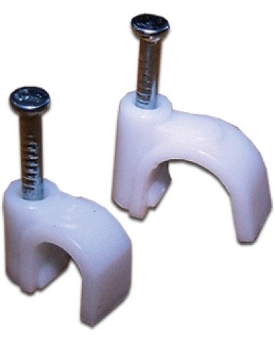 Клипса кабельная круглая, диаметр 6 мм, белая (100шт.уп) TWT TWT-CLR-06 в Королеве Держатели, клипсы, скобы Pintop.ru