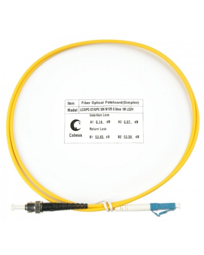 Шнур оптический simplex LC-ST 9/125 sm 1м LSZH Cabeus FOP(s)-9-LC-ST-1m в Королеве Патч-корды оптические Pintop.ru
